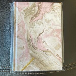 Marble Patterned Journal with Pink and Gold Accents
